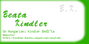 beata kindler business card